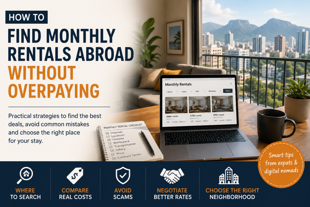 How to find monthly rentals abroad